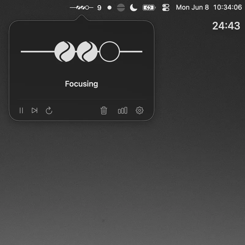 Menu bar popover during focus